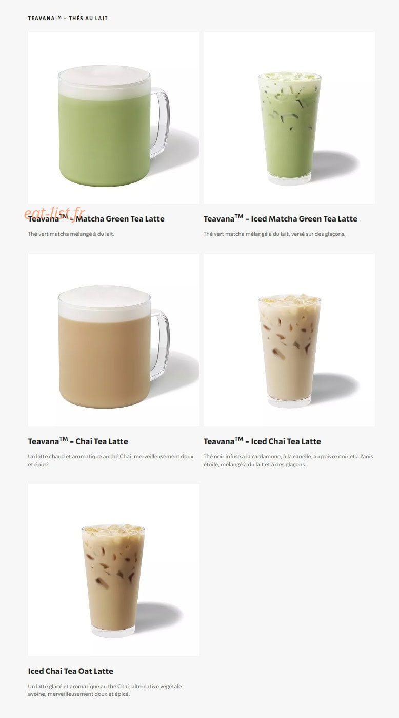 Starbucks Coffee — carte page 9