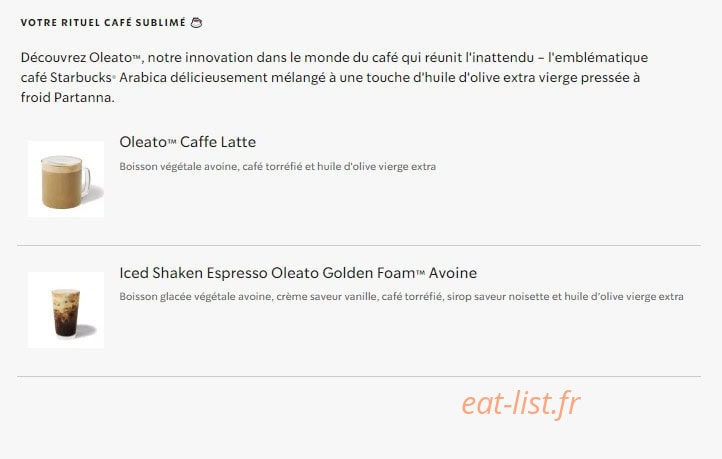 Starbucks Coffee — carte page 24