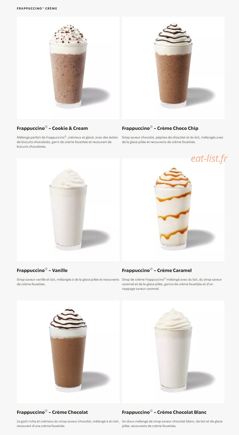 Starbucks Coffee — carte page 8
