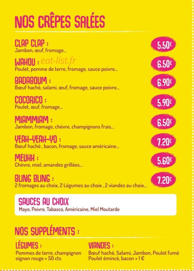 Sucre & salé — carte page 1