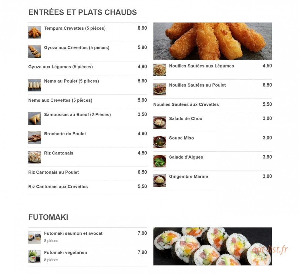 Sushi Gold — carte page 3