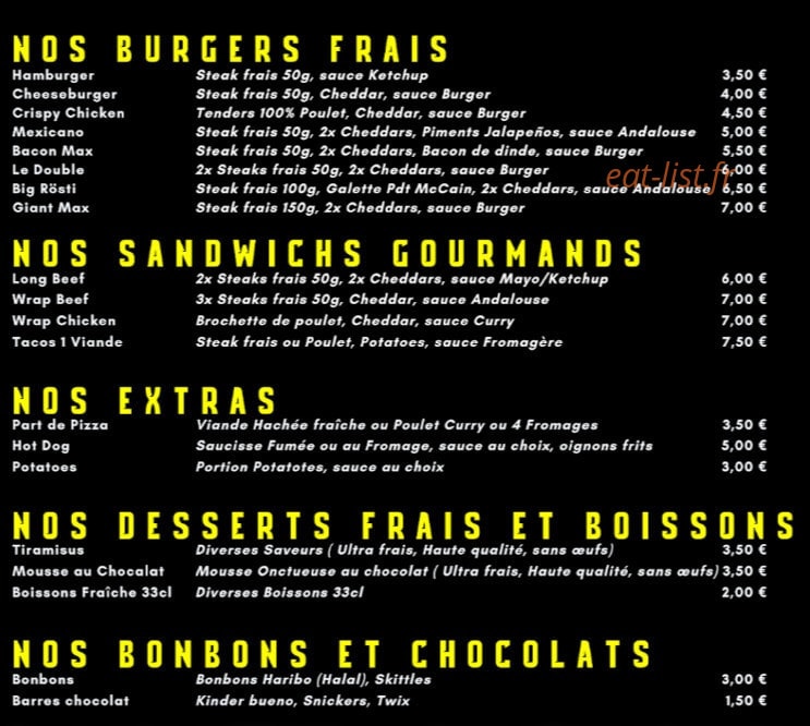 Urban night  Food — carte page 2