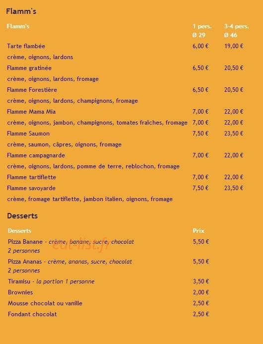 Mamamia Pizza — carte page 5