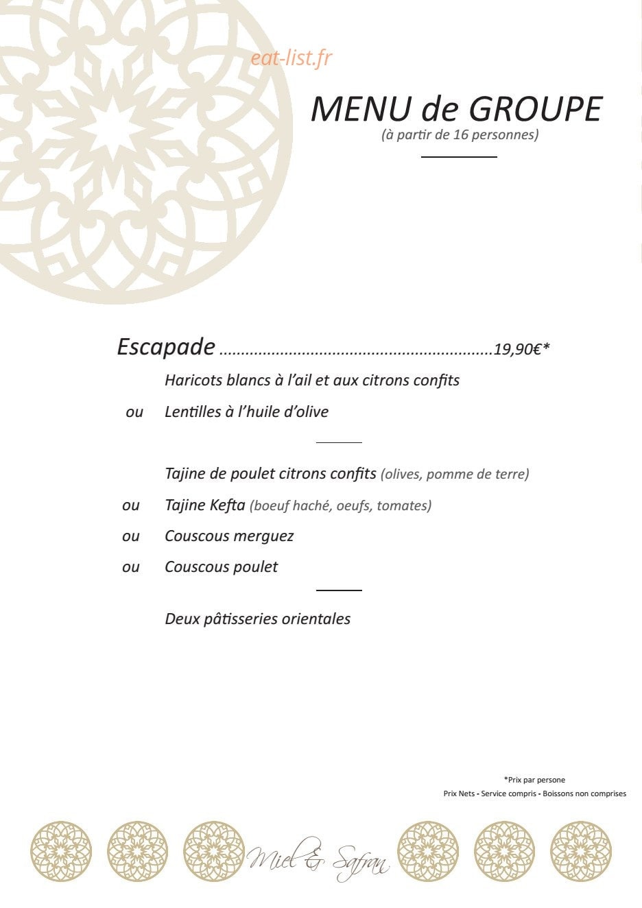 Miel Safran — carte page 6