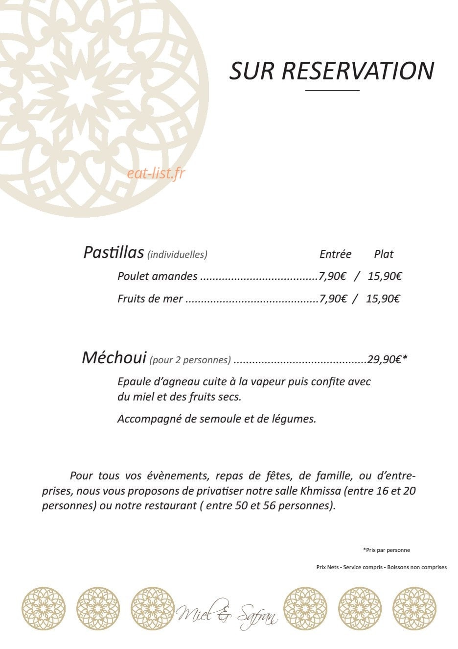Miel Safran — carte page 9
