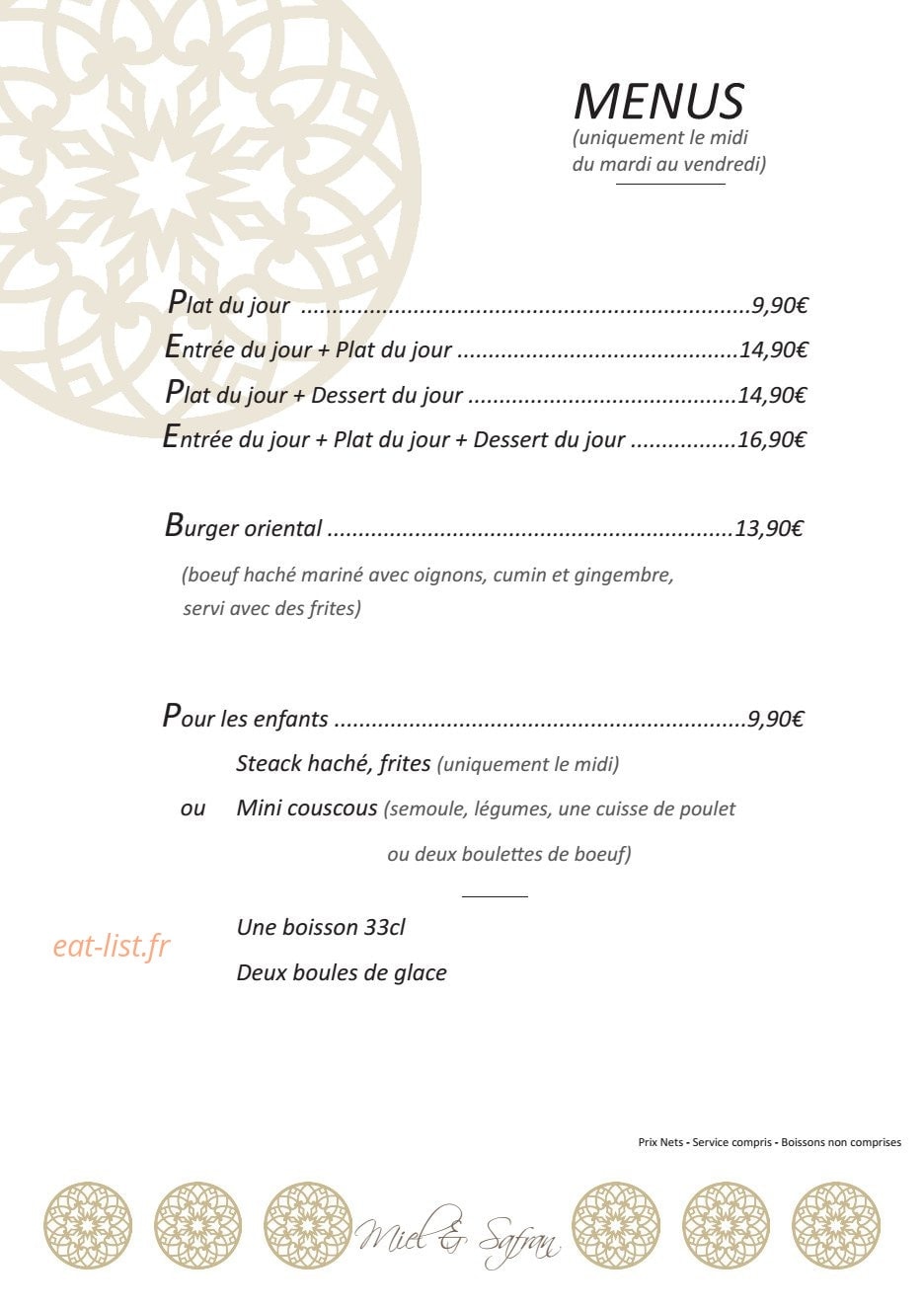 Miel Safran — carte page 5