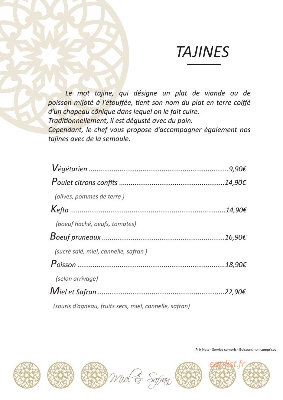 Miel Safran — carte page 3