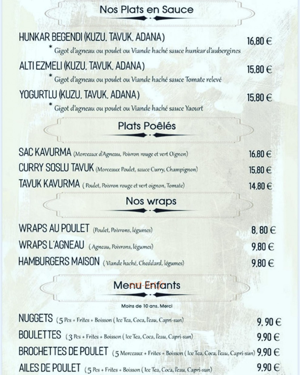 MK steakhouse — carte page 2