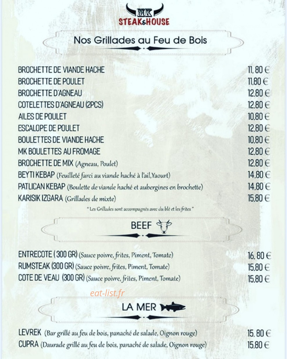 MK steakhouse — carte page 3