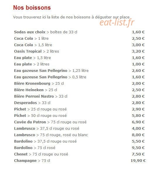 Pizza Calabria — carte page 7