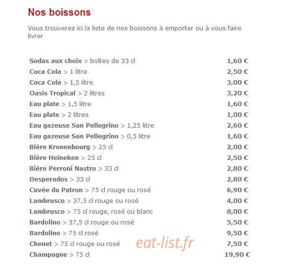 Pizza Calabria — carte page 12