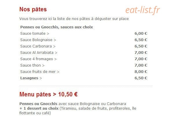 Pizza Calabria — carte page 3