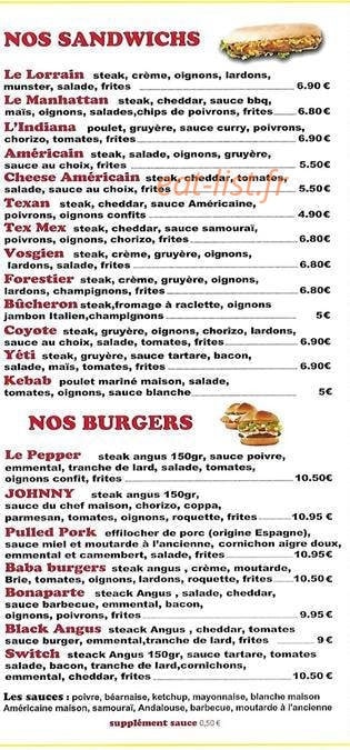Le Faim Gourmet — carte page 4