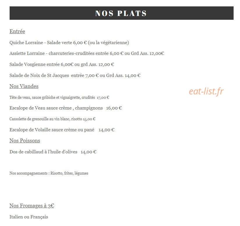 Café Resto Lorrain — carte page 3
