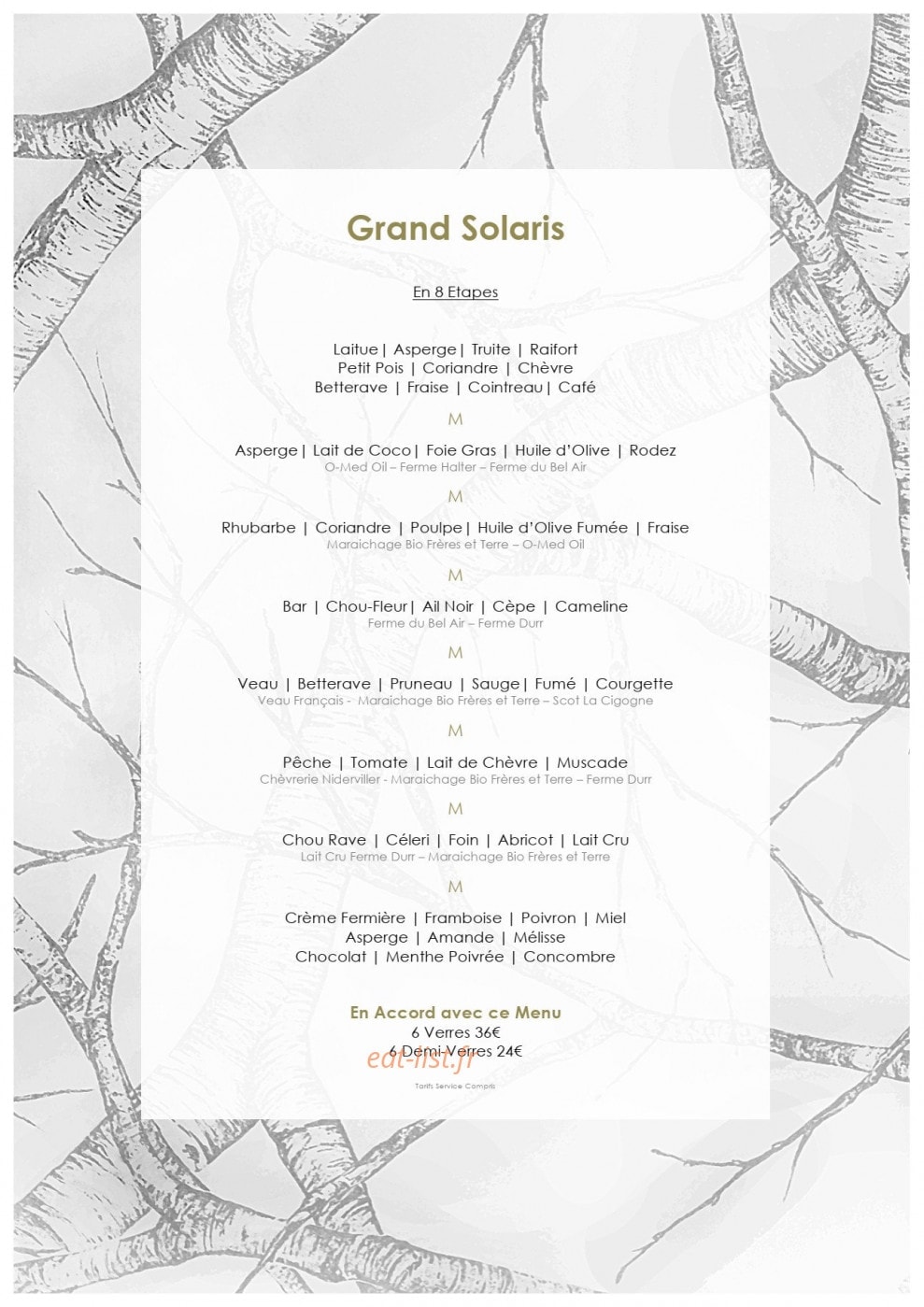 Restaurant M — carte page 3