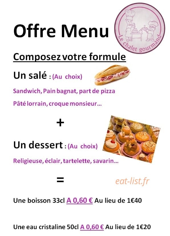 Le chalet Gourmand — carte page 1