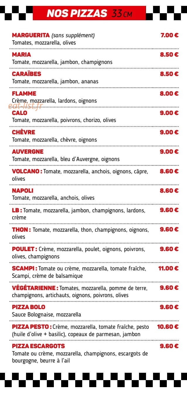 Pizza F1 — carte page 2