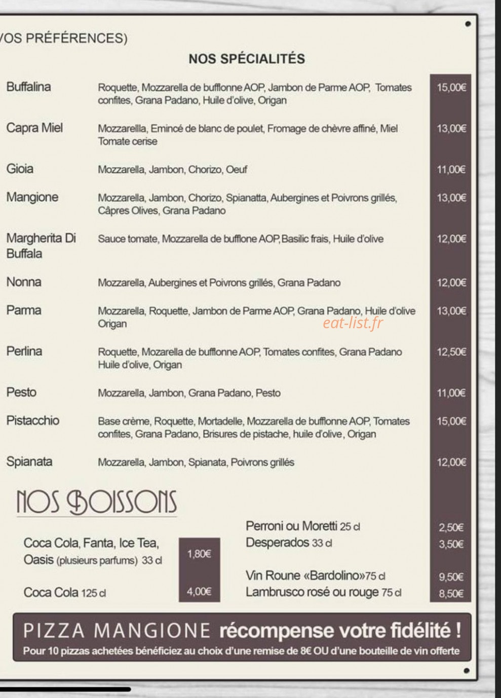 TradiPizz — carte page 2