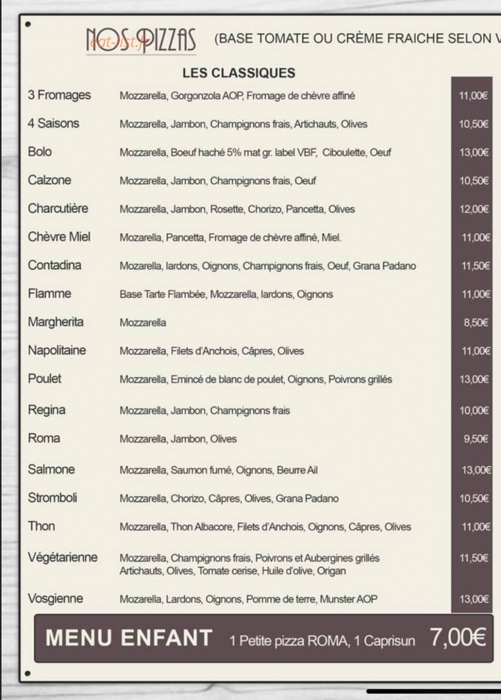 TradiPizz — carte page 1