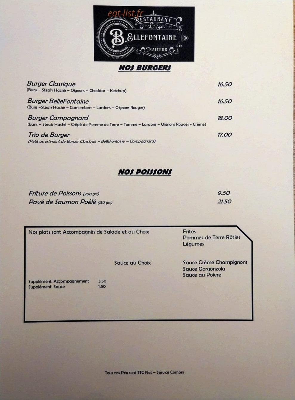 Bistrot BelleFontaine — carte page 4