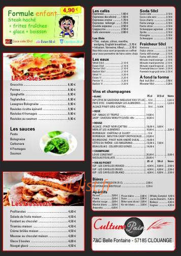 Culture Pain — carte page 2