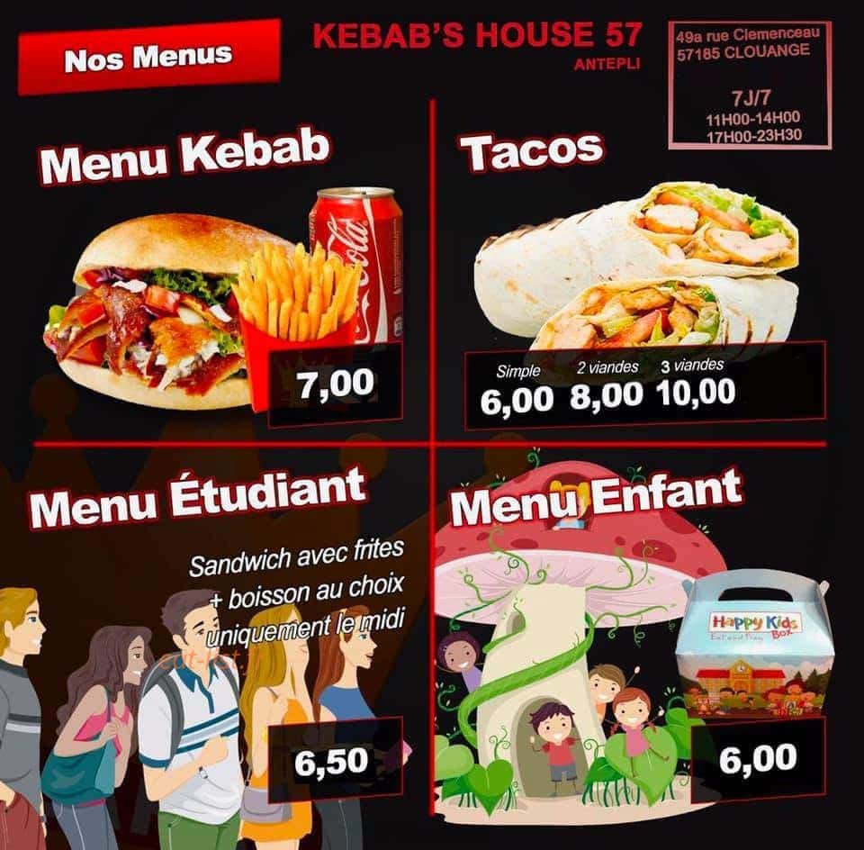 Kebab’s house 57 — carte page 1