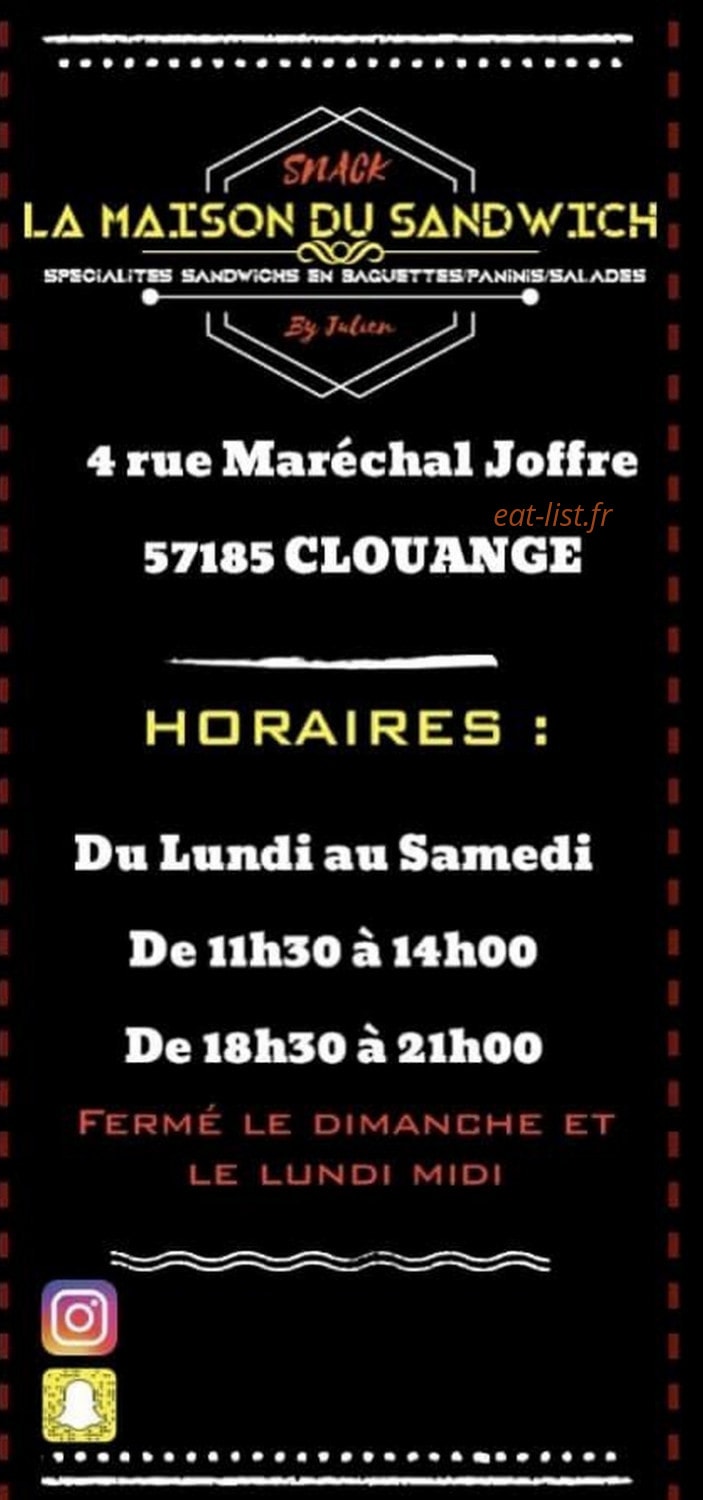 La Maison du Sandwich — carte page 6
