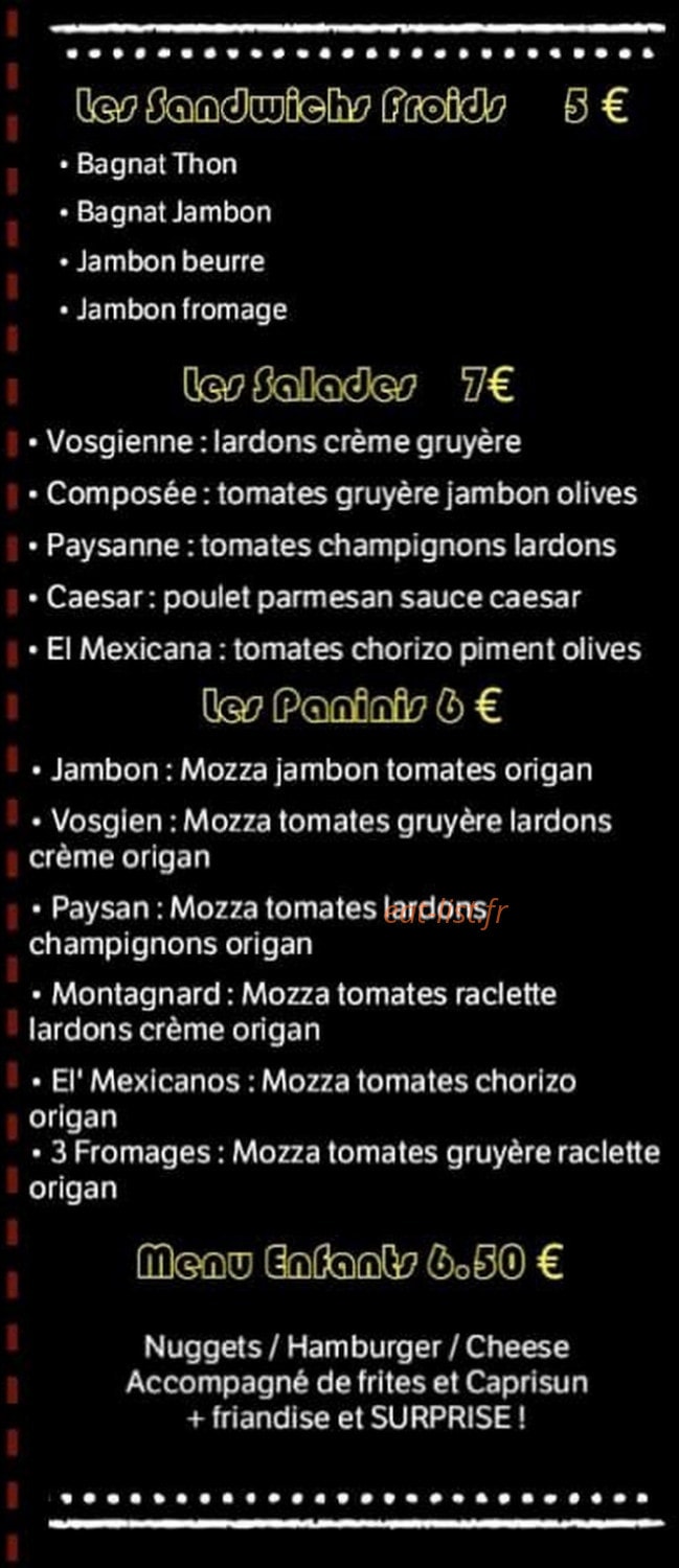 La Maison du Sandwich — carte page 4