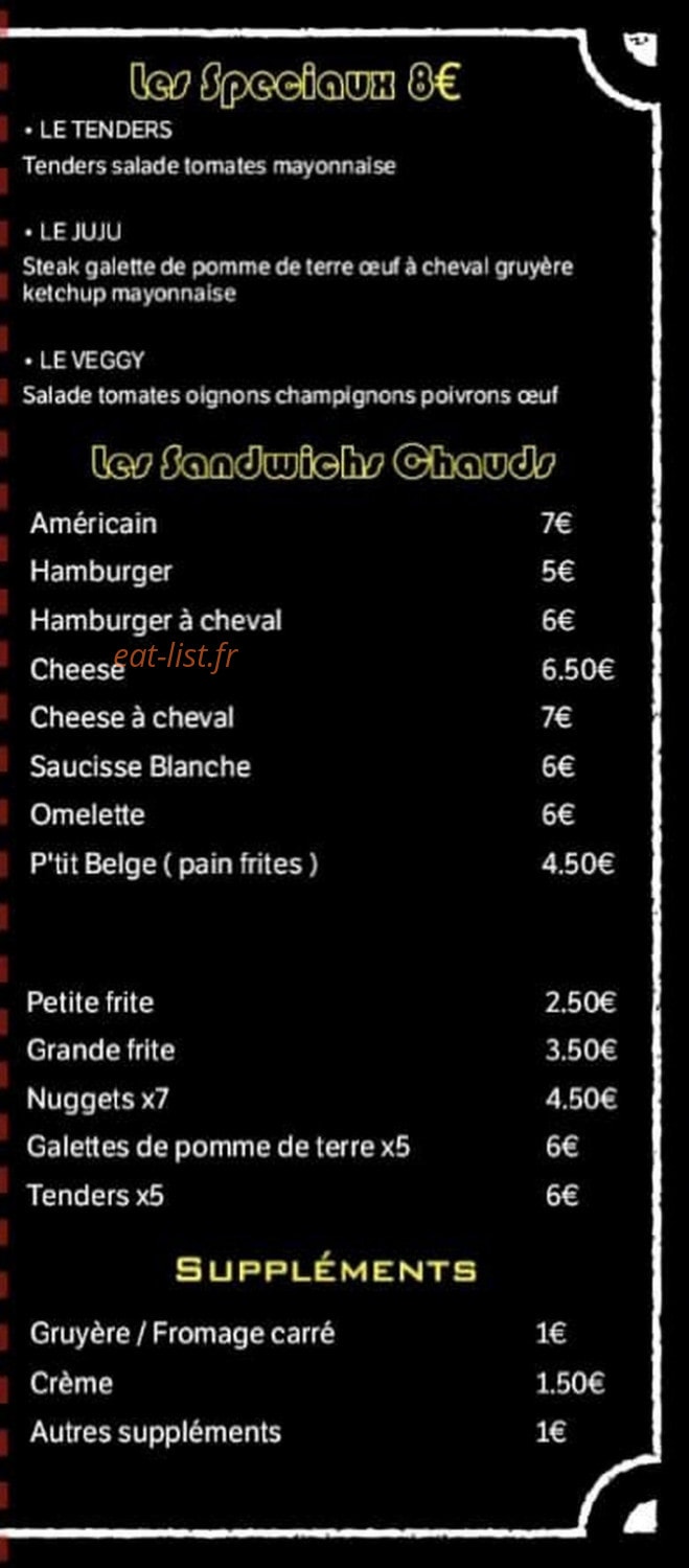 La Maison du Sandwich — carte page 3