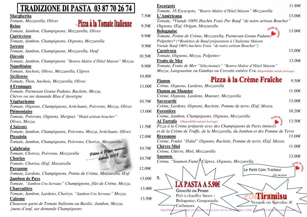 Tradizione di Pasta — carte page 1