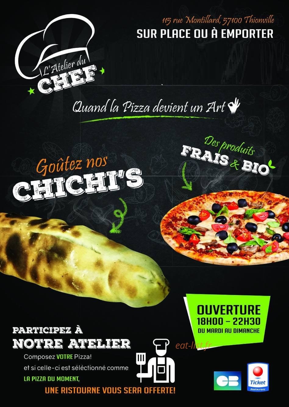 L'atelier du chef — carte page 1