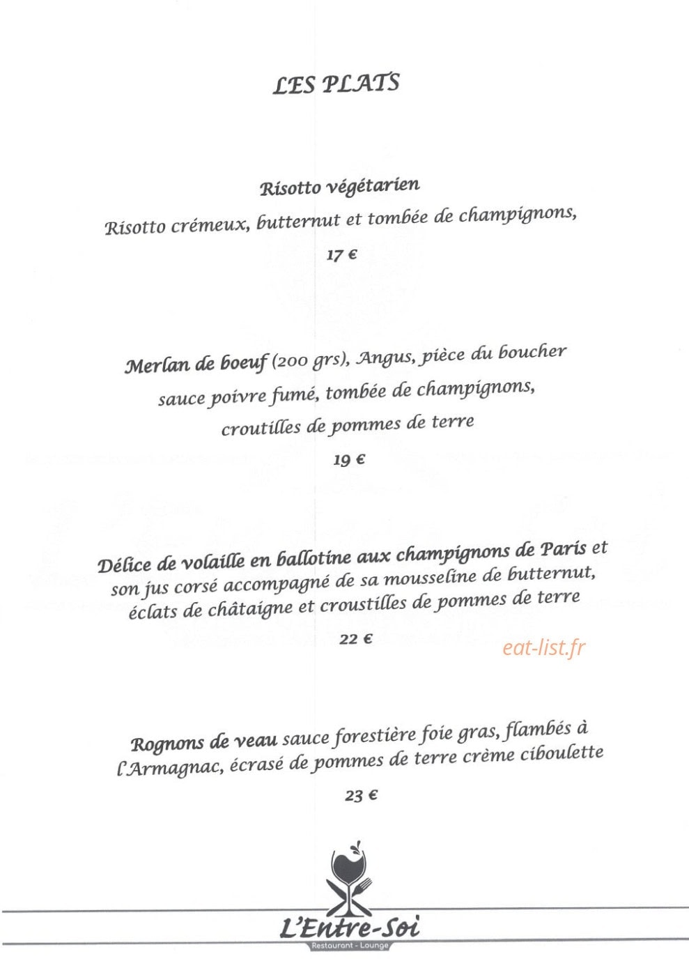 L'Entre-Soi — carte page 2