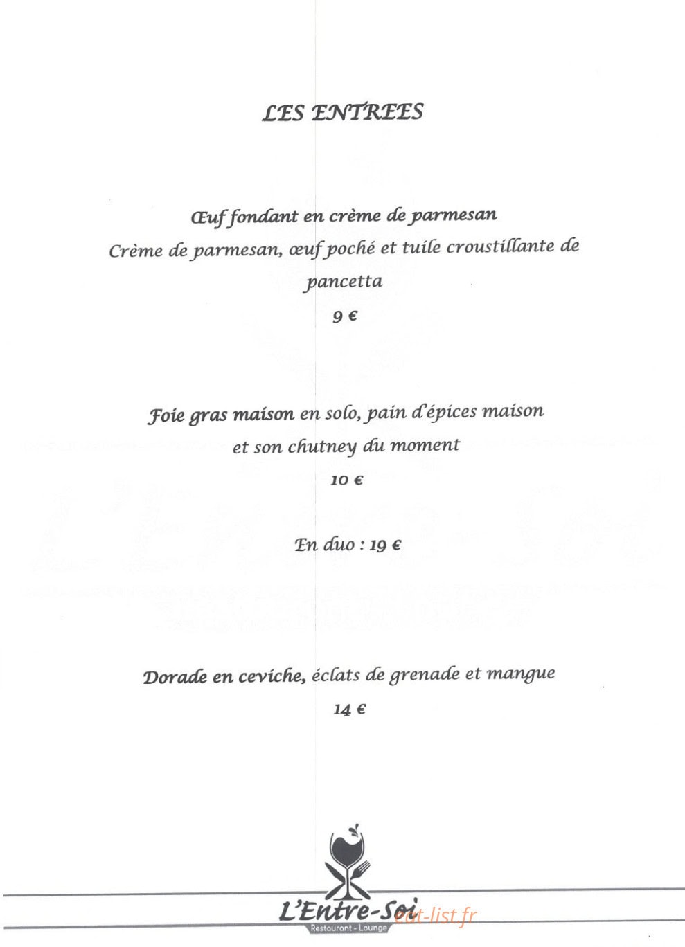 L'Entre-Soi — carte page 1