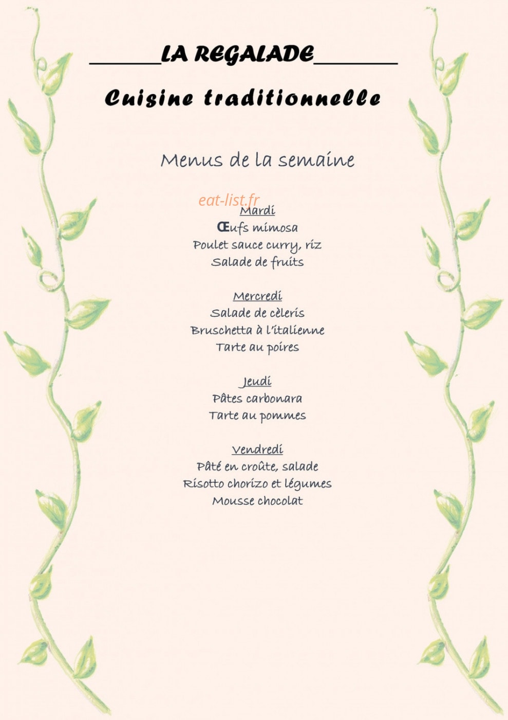 La Regalade — carte page 5