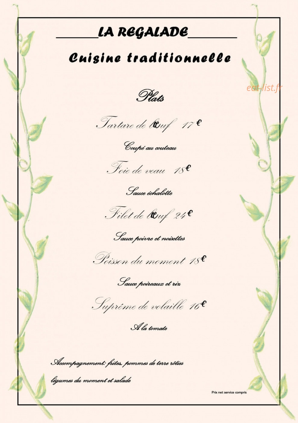 La Regalade — carte page 3