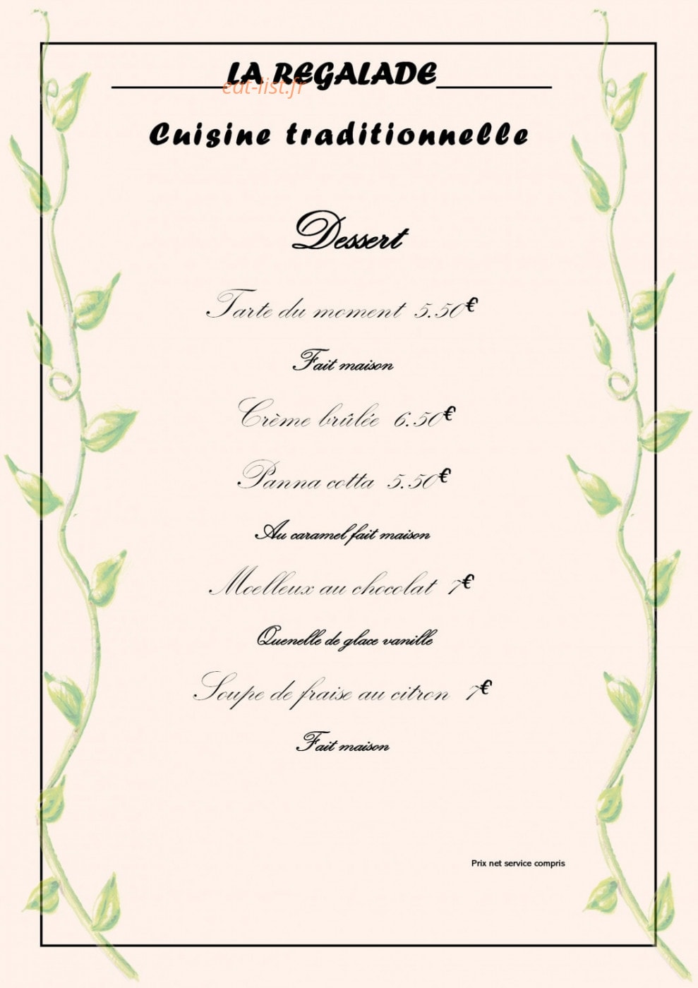 La Regalade — carte page 4