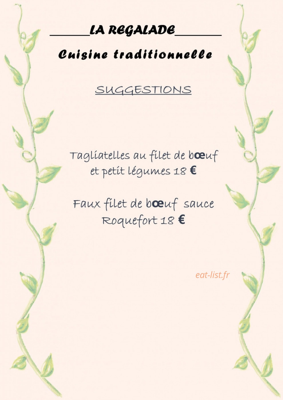 La Regalade — carte page 6