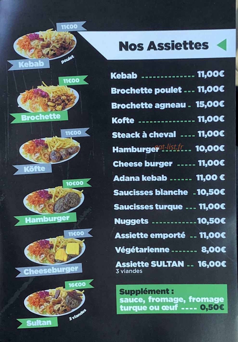 Sultan Kebab — carte page 2