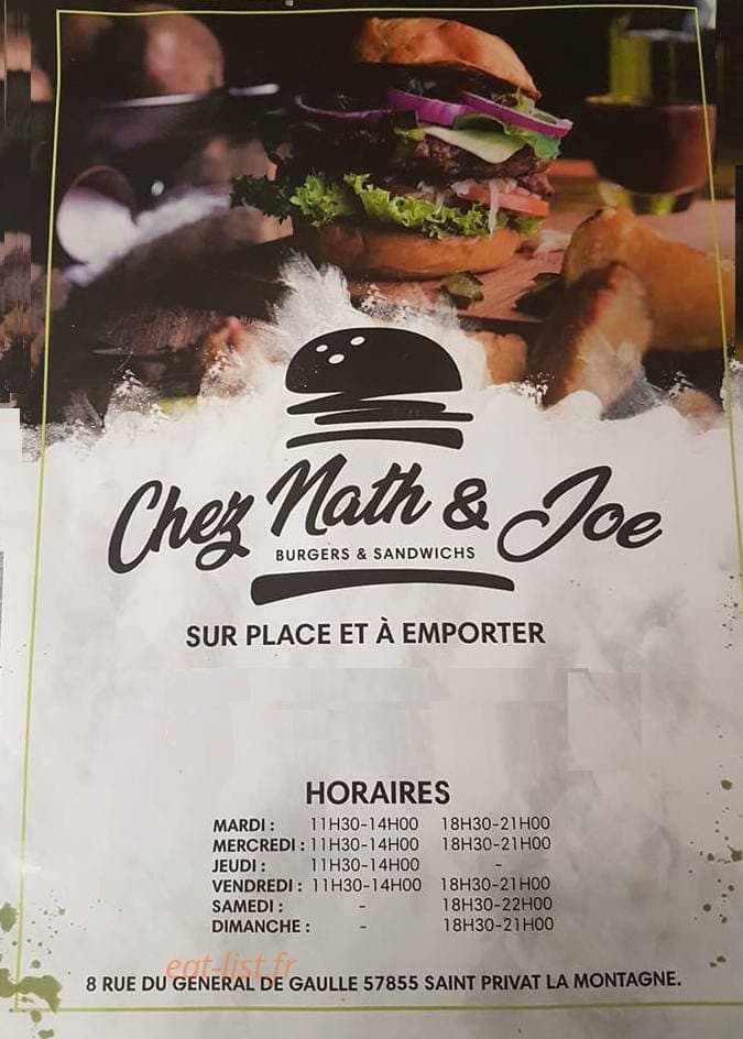 Chez Natha et Joe — carte page 1