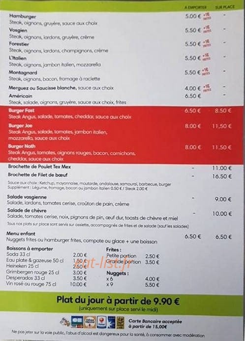 Chez Natha et Joe — carte page 2