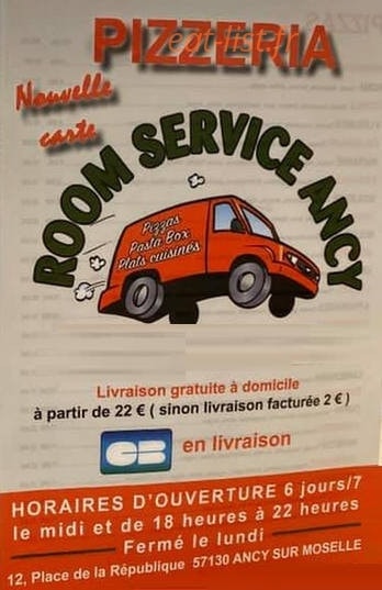 Room Service Ancy — carte page 1