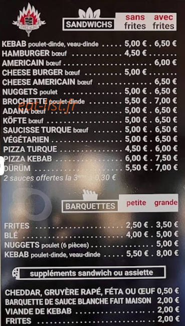 Chez Aldo — carte page 1
