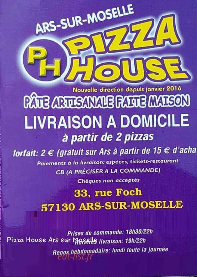 Pizza House — carte page 1
