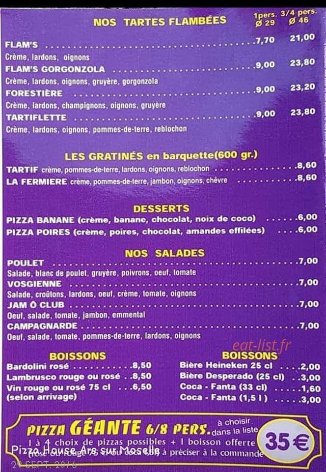 Pizza House — carte page 4