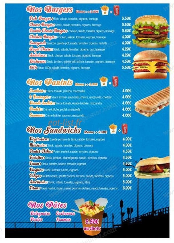Royal pizza burger — carte page 3