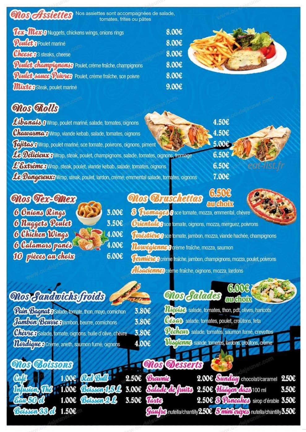 Royal pizza burger — carte page 4