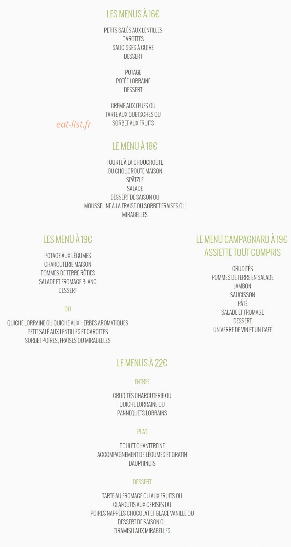 Carte et menu de Ferme-Auberge de Chantereine à Verneville — Les menus