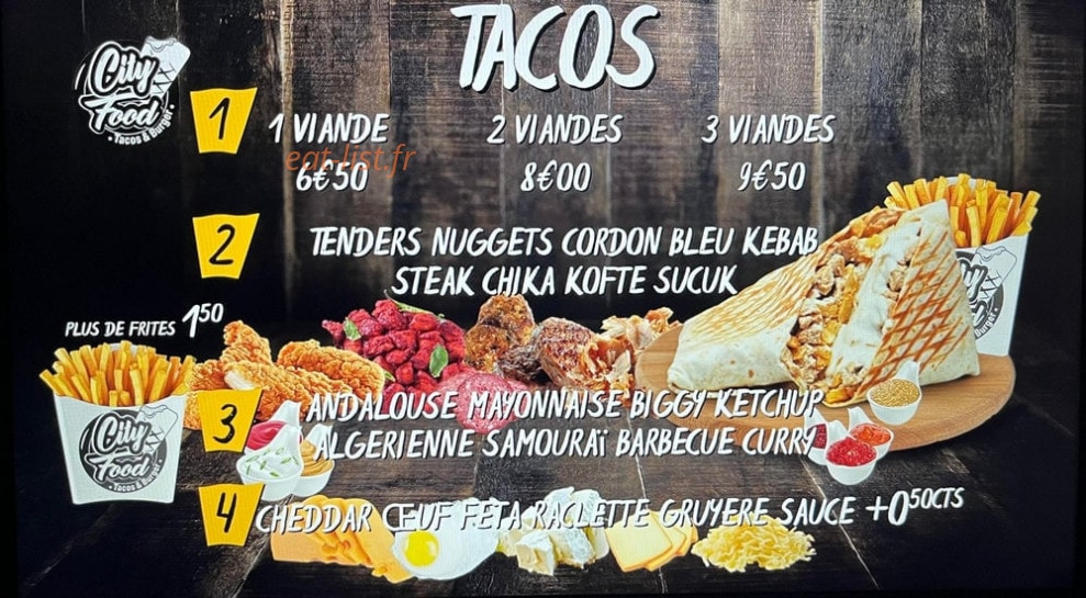 City Food — carte page 2