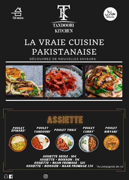 Tandoori Kitchen — carte page 1