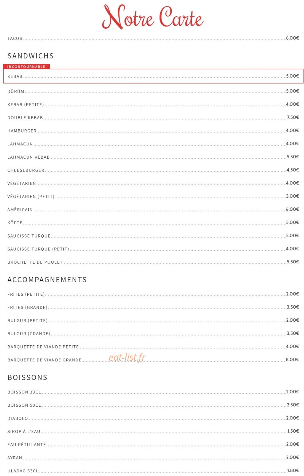 Le Bosphore — carte page 1